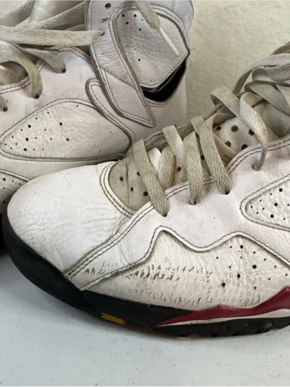 Jordan Men’s White with Red and Gold High-Top Athletic Sneakers